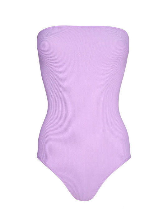 SugarFree Strapless One-Piece Swimsuit with Padding purple