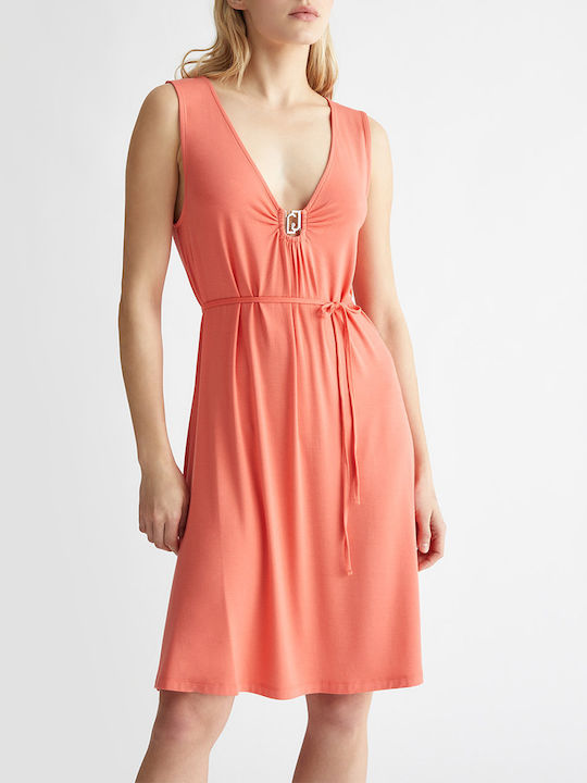 Liu Jo Abito Midi Dress Coral