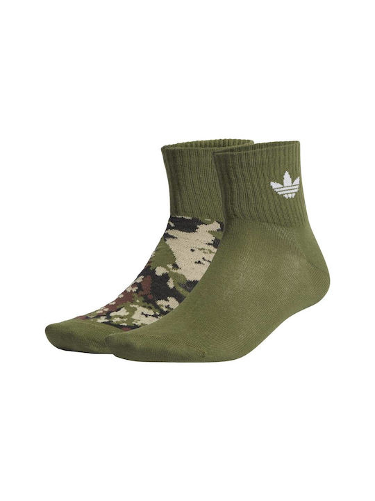 Adidas Camo Αθλητικές Κάλτσες Πράσινες 1 Ζεύγος
