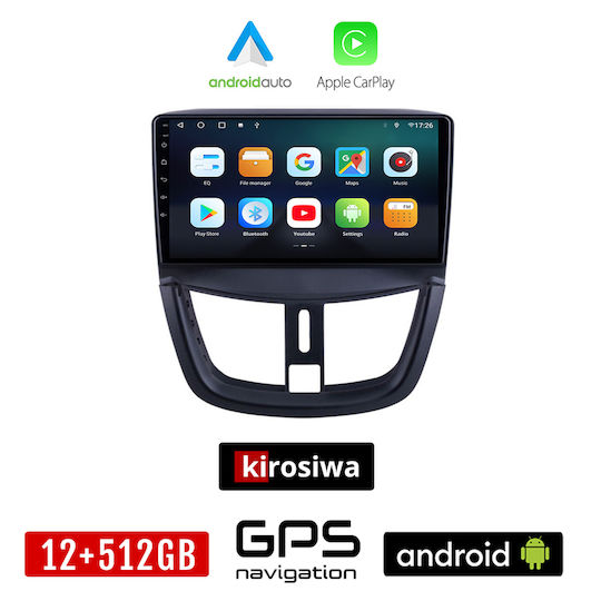 Kirosiwa Car Audio System for Peugeot 207 2007+ (Bluetooth/USB/AUX/WiFi/GPS/Apple-Carplay/Android-Auto) with Touch Screen 9"
