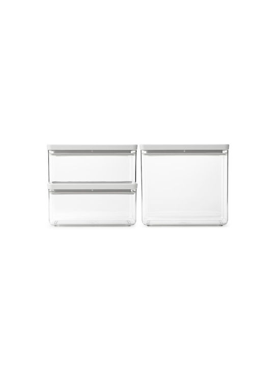 Brabantia Set 3Stück Gläser Allgemeine Verwendung mit Deckel Kunststoff Gray 1500ml