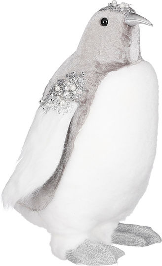 MSA Weihnachtliche Plüsch Figur Pinguin Silber Höhe 30cm