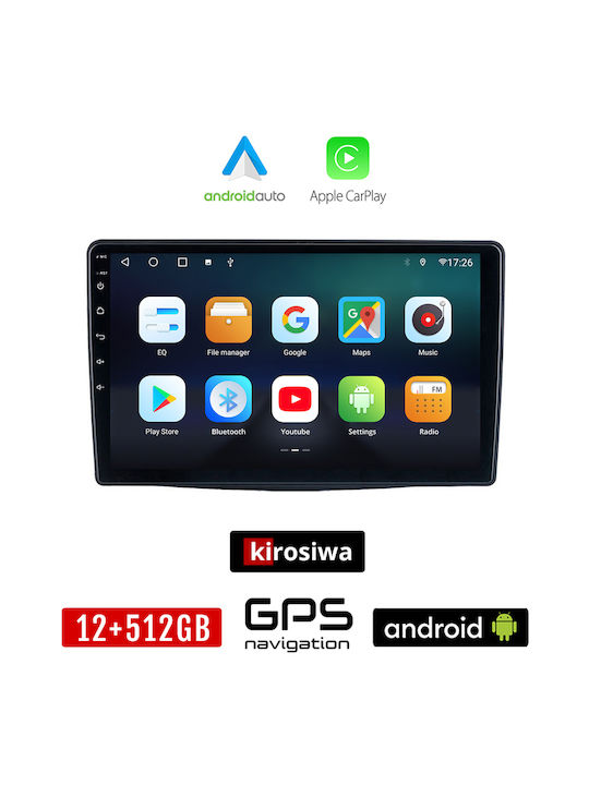 Kirosiwa Car Audio System for Fiat 500L 2012+ (Bluetooth/USB/AUX/WiFi/GPS/Apple-Carplay/Android-Auto) with Touch Screen 10"