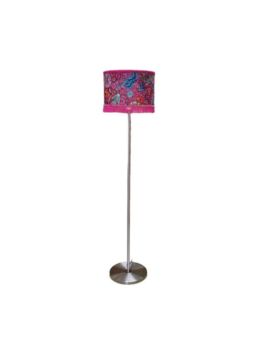 Oxygen Pink Glass Floor Lamp H155xW1.55cm. with Socket for Bulb E27 Pink