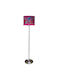 Oxygen Pink Glass Floor Lamp H155xW1.55cm. with Socket for Bulb E27 Pink