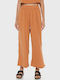 Follow Me Elastic Waist Γυναικείο Υφασμάτινο Παντελόνι με Λάστιχο Πορτοκαλί