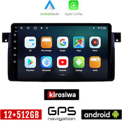 Kirosiwa Sistem Audio Auto pentru BMW Serie 3 (E46) / M3 1998-2005 (Bluetooth/USB/WiFi/GPS/Apple-Carplay/Android-Auto) cu Ecran Tactil 9"