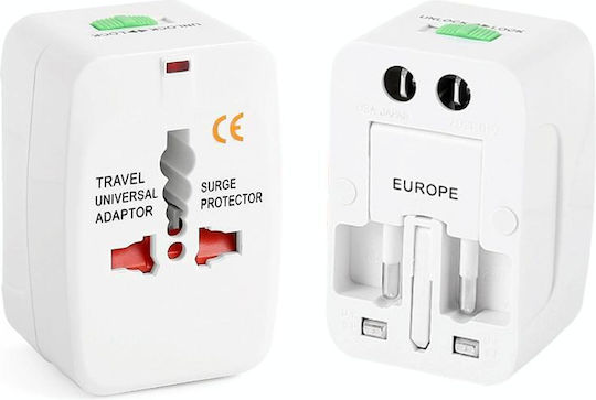 All In 1 EU + AU + UK + US Plug World Universal Travel Socket Adapter White
