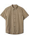 Short-sleeved Linen Shirt Beige