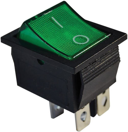 Tracon Electric Διακόπτης Rocker Πράσινο 1τμχ