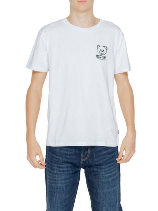 Moschino T-shirt Bărbătesc cu Mânecă Scurtă Alb