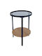 Round Side Table Accordo Glass Black L40xW40xH55cm