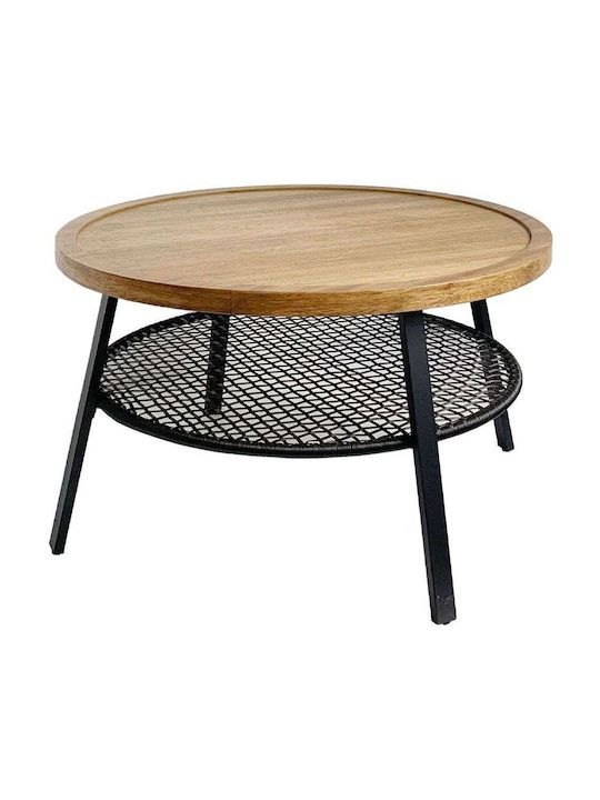 Round Side Table Filet Black L75xW75xH43cm