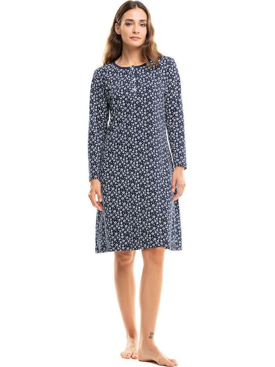 Cherry Sommer Damen Nachthemd Blau
