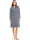Cherry Sommer Damen Nachthemd Blau