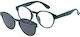 Apel Visual Care 3013 Green Reading Glasses Green Magnetic Clip-On Sunglasses & Case +1.50 1 Piece