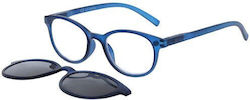Apel Visual Care 3014 blau Presbyopie Gläser blau magnetische Clip auf Sonnenbrille & Fall +2.00 1 Stück