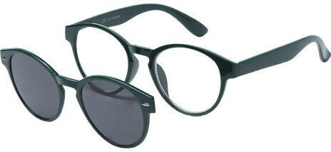 Apel Visual Care 3013 Green Presbyopia Glasses Green Magnetic Clip On Sunglasses & Case +2.50 1 Piece