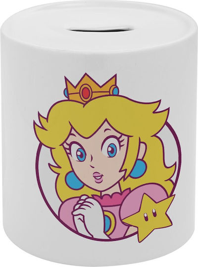 Princess Peach Money Box Porcelain Orange 9.5x8.2cm