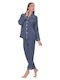 Fuanna Fuanna Damen Schlafanzug Set Blau