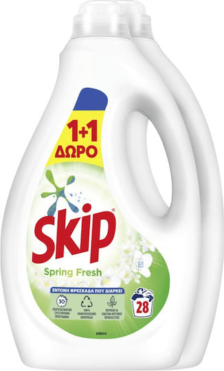 Skip Spring Fresh Υγρό Απορρυπαντικό Ρούχων 2.884lt (28 Μεζούρες) 1+1 Δώρο