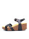 Women's Leather Anatomical Sandals Plakton Houston Black