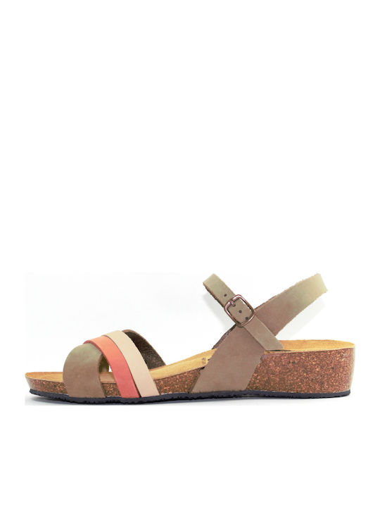 Γυναικεία Ανατομικά Δερμάτινα Σανδάλια Plakton Khaki Rose Nude Γυναικεία Ανατομικά Δερμάτινα Σανδάλια Plakton Khaki Rose Nude