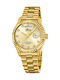 Lotus Watches Men's Watch 41mm Battery with Gold Metal Bracelet
