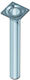 Element-System Metallic Furniture Leg 4 Pieces Suitable for Table / Coffee Table 3x3x10cm Black
