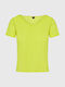 Funky Buddha Damen Sportlich T-shirt mit V-Ausschnitt Gelb