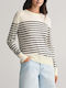 Gant Women's Sweater Striped Ecru