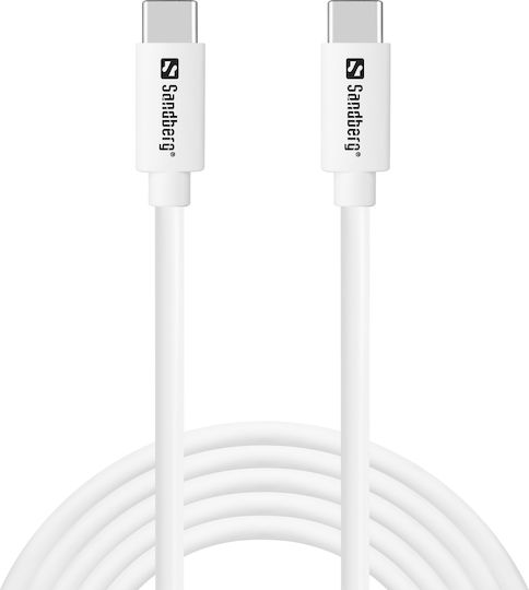 Sandberg USB 2.0 Kabel USB-C männlich - USB-C 65W Weiß 2m (336-53)