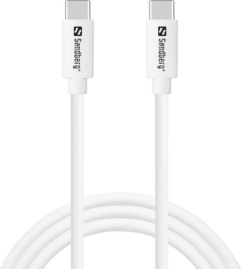 Sandberg USB 2.0 Kabel USB-C männlich - USB-C 65W Weiß 1m (136-52)