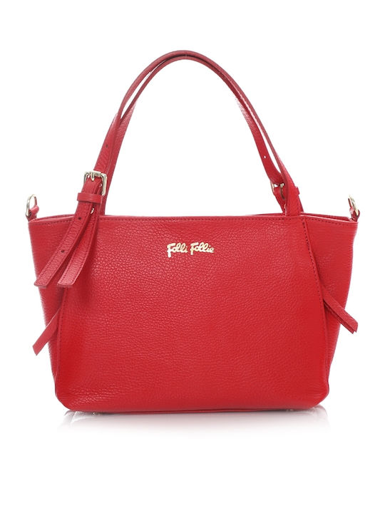 Leder Damentasche Schultertasche Rot