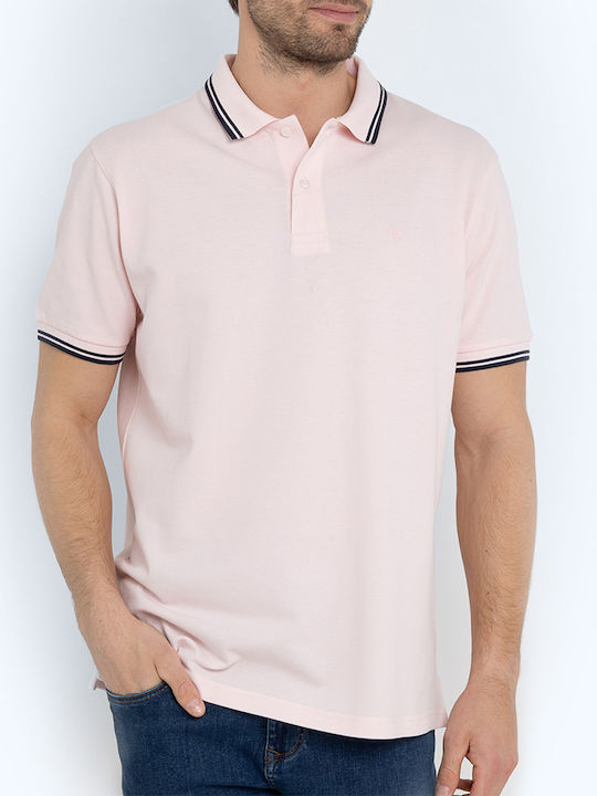 The Bostonians Men's Short Sleeve Blouse Polo Pink