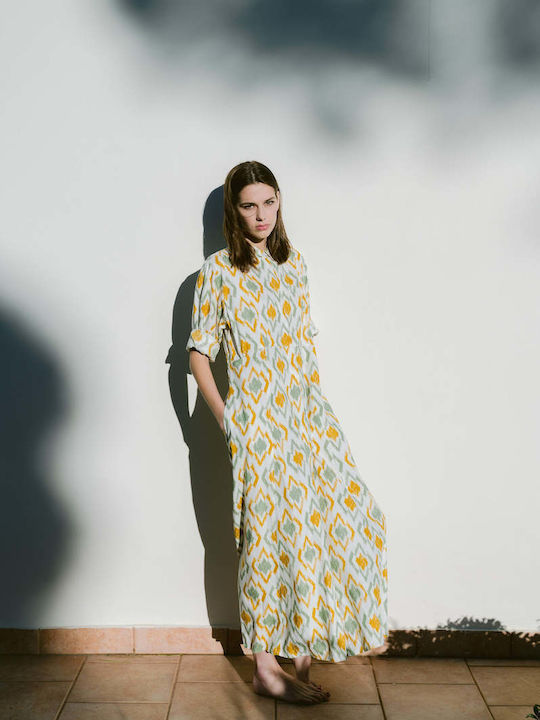 Sommer Maxi Hemdkleid Grün