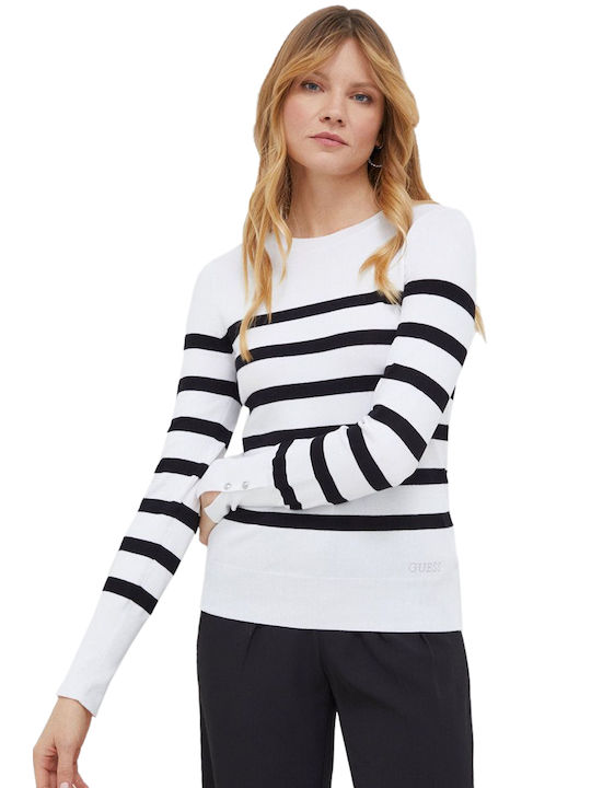 Guess 'elinor' Women's Pullover Striped White
