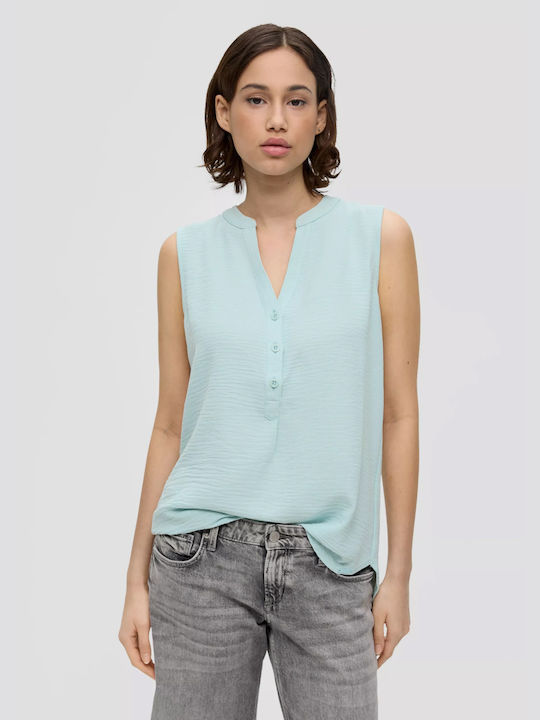 S.Oliver Damen Bluse Ärmellos Turquoise