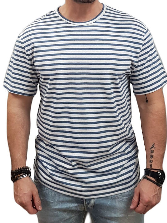 Jack & Jones Ανδρικό T-shirt Κοντομάνικο Blue Horizon Stripe