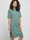 Summer Midi T-Shirt Dress Pale Leaf