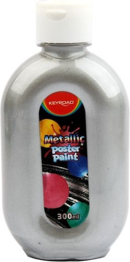 Keyroad Poster Paint Tempera Paints Silver Kr972111 in Bottle 300ml 1pcs