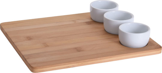Excellent Houseware Servierplatte für Sushi Porzellan 28x24cm 4Stück