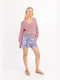 Molly Bracken Women's Sweater with V Neckline Pink