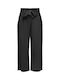 Only Damen Leinen Palazzo-Hose Black