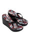 High Fashion Thong Flip-Flops with Platform in Black Colour