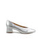 Fshoes Synthetic Leather Silver Heels