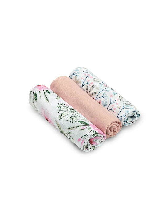 Sensillo Muslin Swaddle Wraps Pink Pink 70x80cm. 3pcs