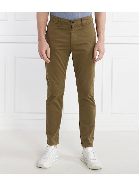 Boss Pantaloni Elastic cu Croială Slim Kaki
