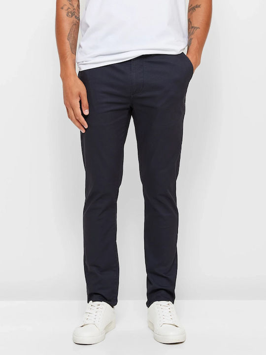 Double Men's Trousers Chino Navy Blue