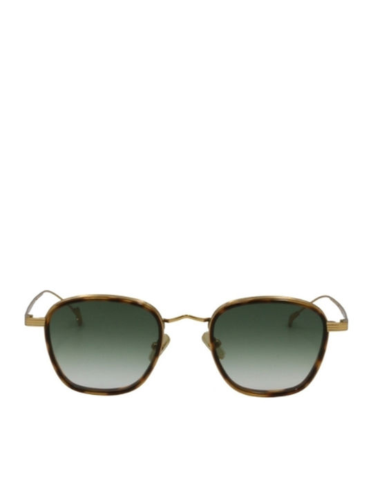 Eyepetizer Unisex Sunglasses with Brown Tartaruga Frame and Green Gradient Lens